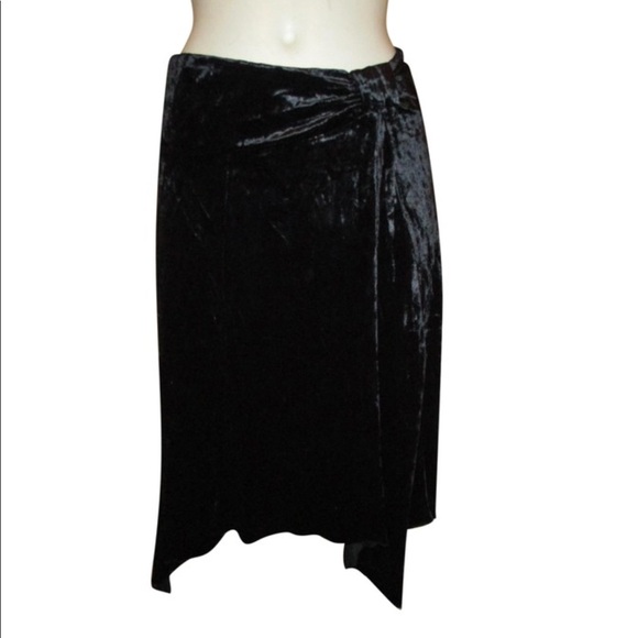 Express Dresses & Skirts - Express black velvet asymmetric skirt
